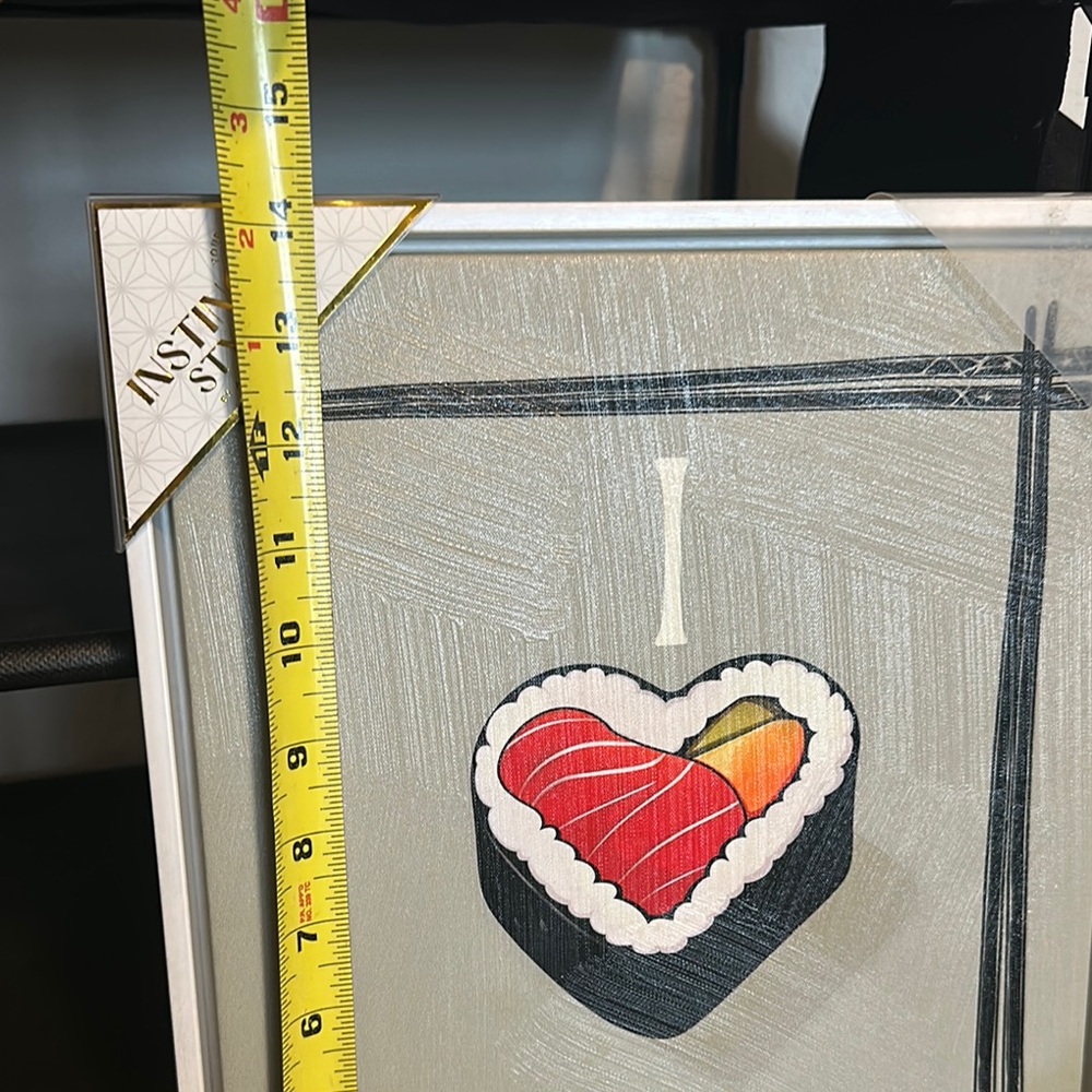 I Love Sushi Heart Embellished Canvas Wall Art - Picture 9 of 9